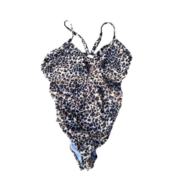 Aqua Green PLUS SIZE Leopard Swimsuit | Size:18 - Picture 1 of 10